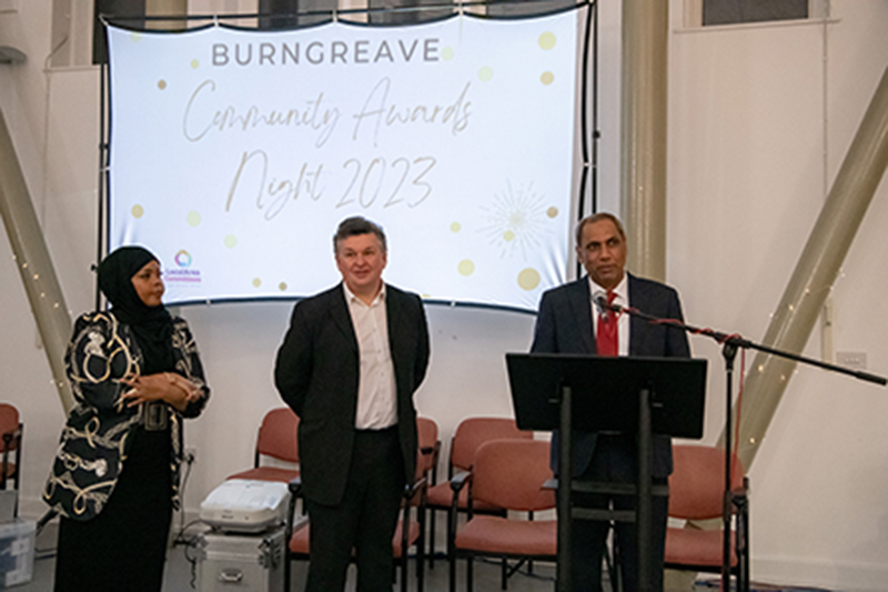 Councillors speaking at an awards ceremony