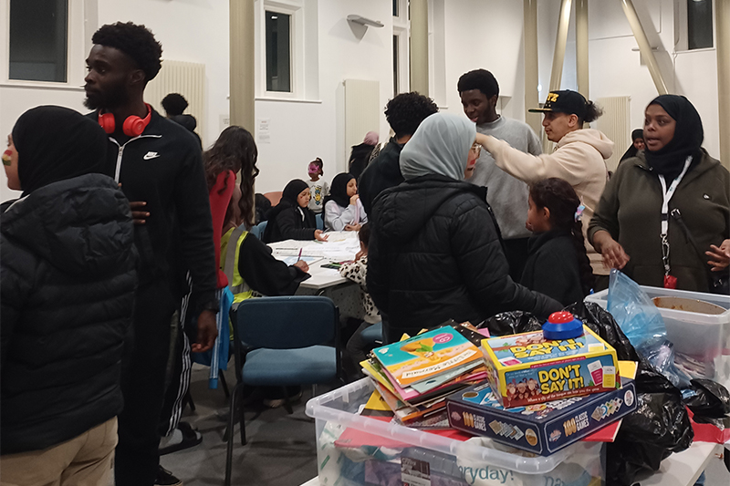 Group of people in a community centre