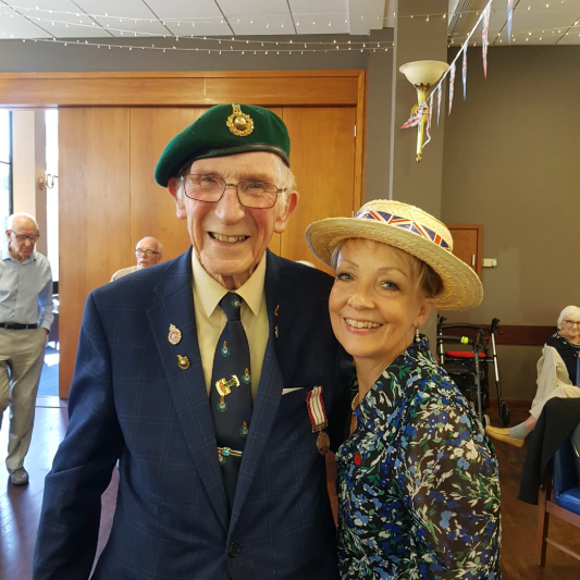 People enjoying a VE Day Party